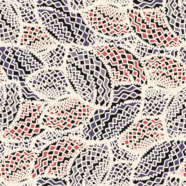 Modèle Abstrait Sans Couture Avec Image Formes Géométriques Lignes Ondulées — Image vectorielle