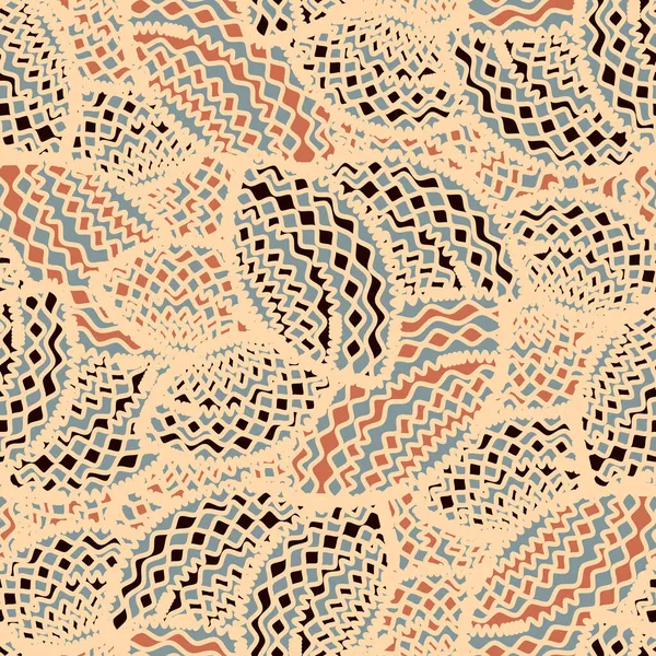 Бесшовный Абстрактный Рисунок Изображением Геометрических Фигур Волнистых Линий — стоковый вектор
