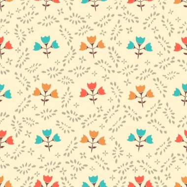 Çiçek süsüsüyle kusursuz soyut desen