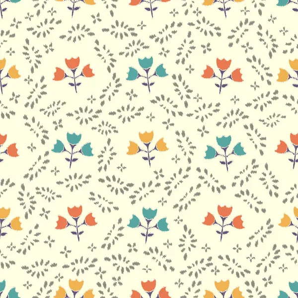 花飾り付きのシームレス抽象的なパターン — ストックベクタ