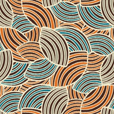 Geometrik şekilleri ve karmaşık çizgileri olan kusursuz soyut desen