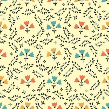 Çiçek süsüsüyle kusursuz soyut desen