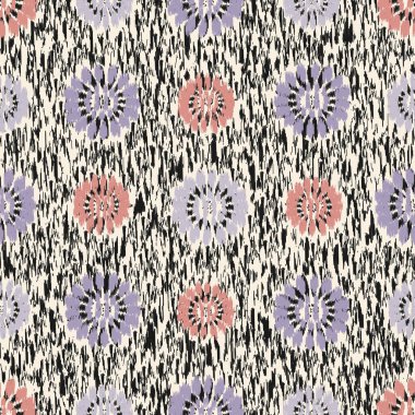 Seamless abstract pattern with floral ornament
