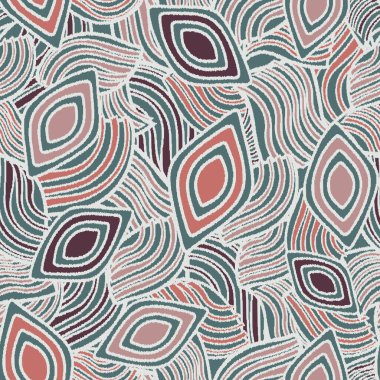 Geometrik şekilleri ve karmaşık çizgileri olan kusursuz soyut desen