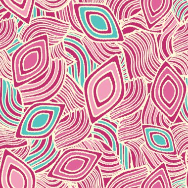 Geometrik şekilleri ve karmaşık çizgileri olan kusursuz soyut desen