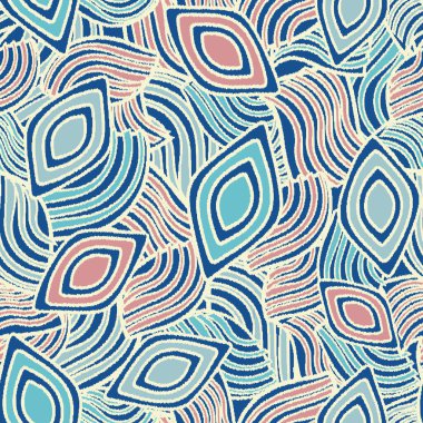 Geometrik şekillerin ve dağınık çizgilerin görüntüsüne sahip kusursuz soyut desen