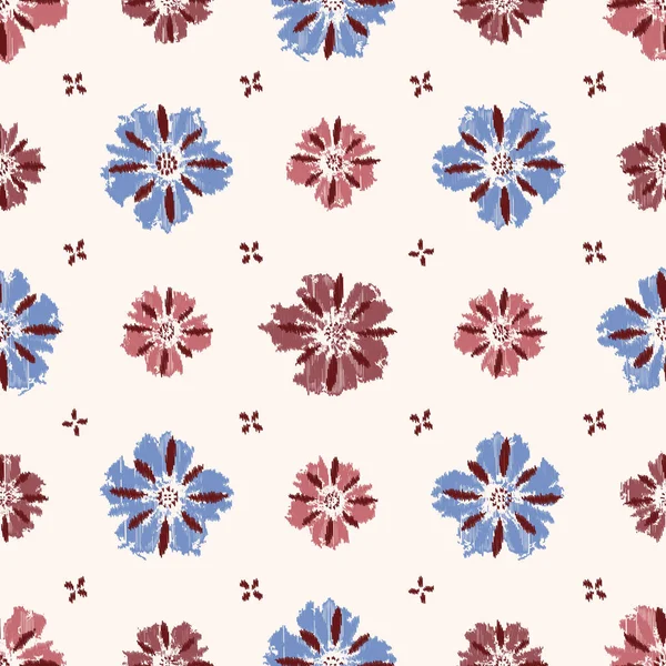 Patrón Abstracto Sin Costuras Con Adorno Floral — Archivo Imágenes Vectoriales