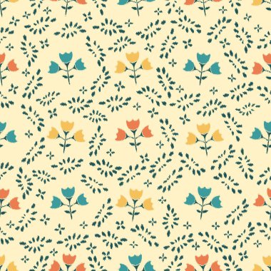 Çiçek süsüsüyle kusursuz soyut desen