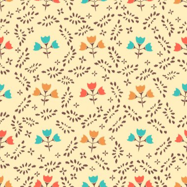 Çiçek süsüsüyle kusursuz soyut desen