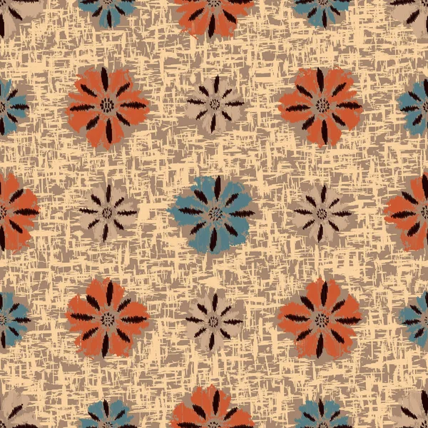 Padrão Abstrato Sem Costura Com Ornamento Floral — Vetor de Stock