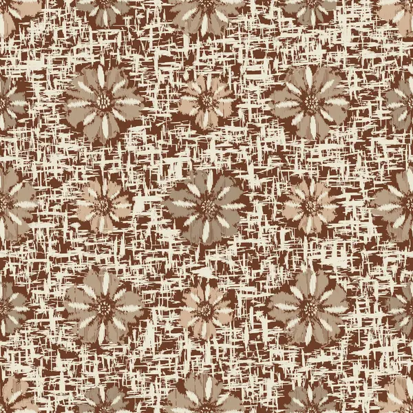 Padrão Abstrato Sem Costura Com Ornamento Floral — Vetor de Stock