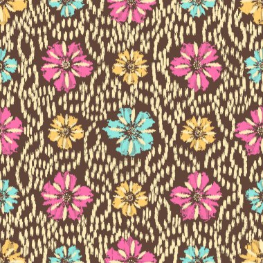 Çiçek süsüsüyle kusursuz soyut desen