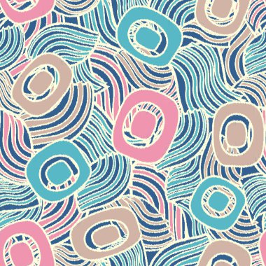 Geometrik şekilleri ve karmaşık çizgileri olan kusursuz soyut desen