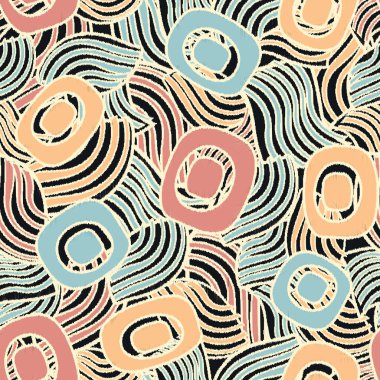 Geometrik şekilleri ve karmaşık çizgileri olan kusursuz soyut desen