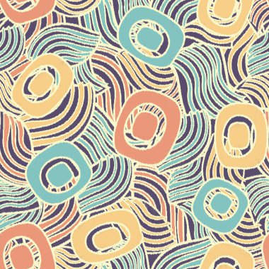 Geometrik şekilleri ve karmaşık çizgileri olan kusursuz soyut desen