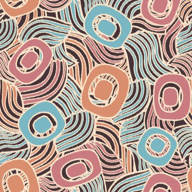 Geometrik şekilleri ve karmaşık çizgileri olan kusursuz soyut desen