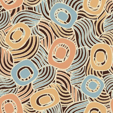 Geometrik şekilleri ve karmaşık çizgileri olan kusursuz soyut desen