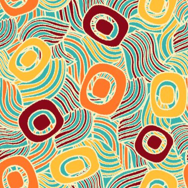 Geometrik şekilleri ve karmaşık çizgileri olan kusursuz soyut desen