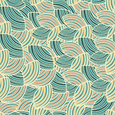 Geometrik şekilleri ve karmaşık çizgileri olan kusursuz soyut desen