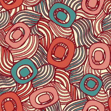 Geometrik şekilleri ve karmaşık çizgileri olan kusursuz soyut desen