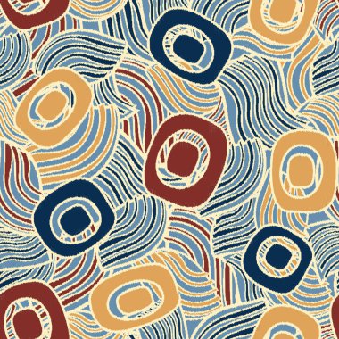 Geometrik şekilleri ve karmaşık çizgileri olan kusursuz soyut desen