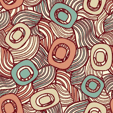 Geometrik şekilleri ve karmaşık çizgileri olan kusursuz soyut desen