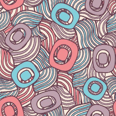 Geometrik şekilleri ve karmaşık çizgileri olan kusursuz soyut desen