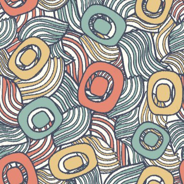 Geometrik şekilleri ve karmaşık çizgileri olan kusursuz soyut desen