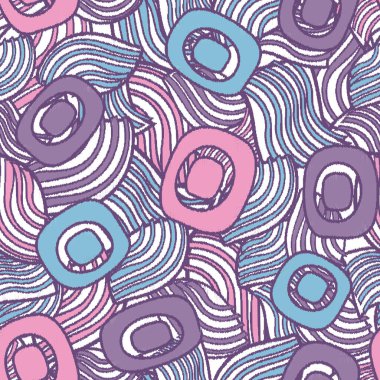 Geometrik şekilleri ve karmaşık çizgileri olan kusursuz soyut desen