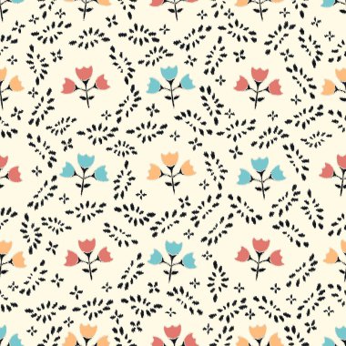 Çiçek süsüsüyle kusursuz soyut desen