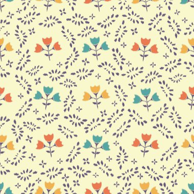 Çiçek süsüsüyle kusursuz soyut desen