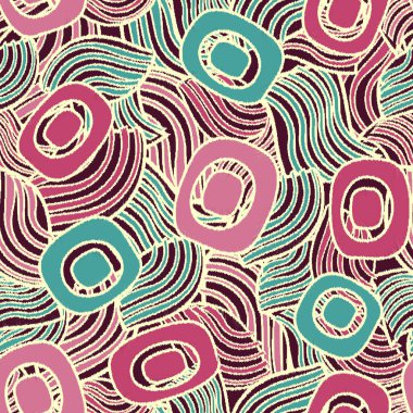 Geometrik şekilleri ve karmaşık çizgileri olan kusursuz soyut desen