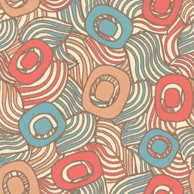 Geometrik şekilleri ve karmaşık çizgileri olan kusursuz soyut desen