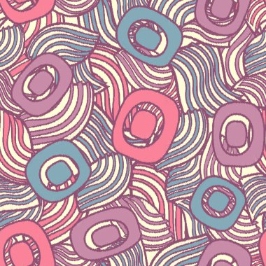 Geometrik şekilleri ve karmaşık çizgileri olan kusursuz soyut desen