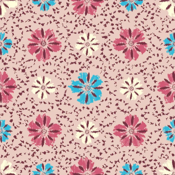 Patrón Abstracto Sin Costuras Con Adorno Floral — Archivo Imágenes Vectoriales