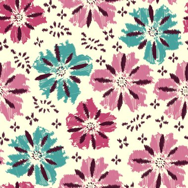 Çiçek süsüsüyle kusursuz soyut desen