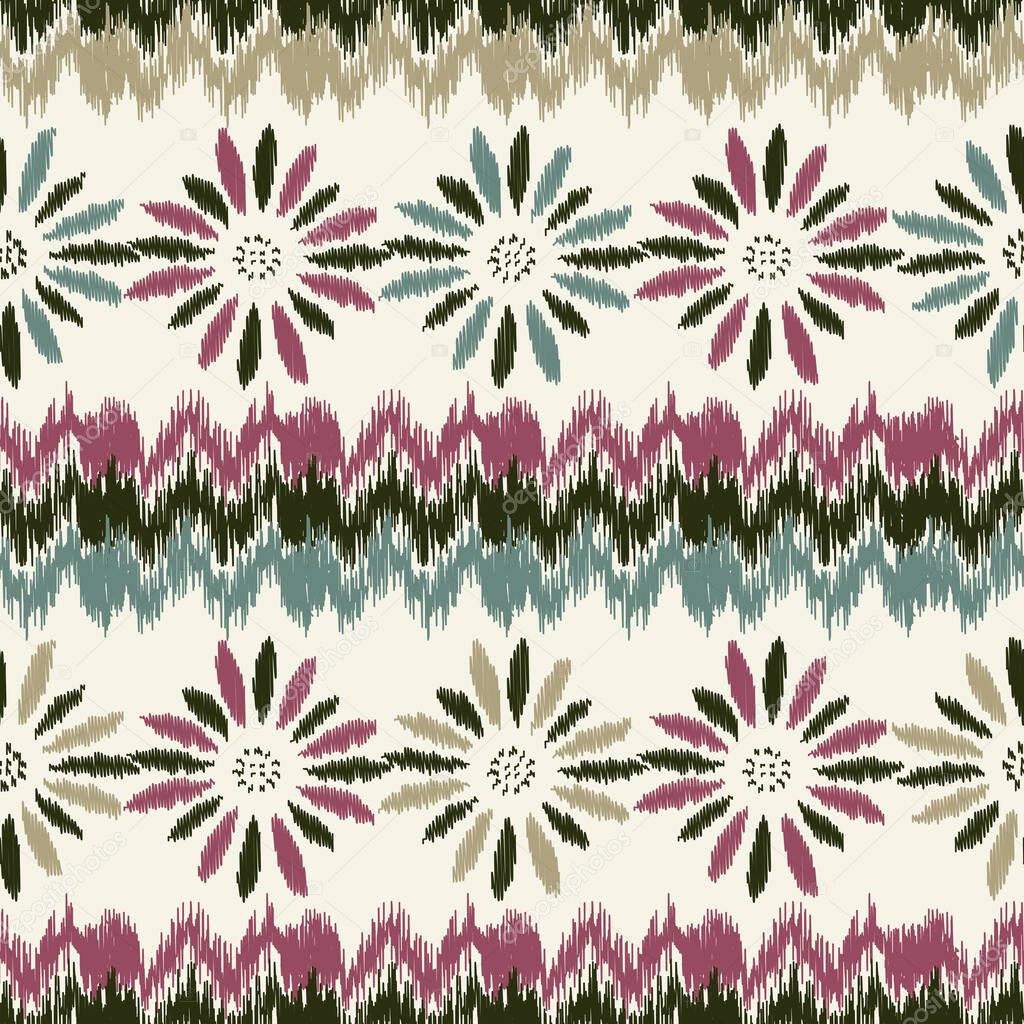 Seamless abstract pattern with floral ornament