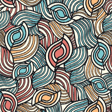 Geometrik şekilleri ve karmaşık çizgileri olan kusursuz soyut desen