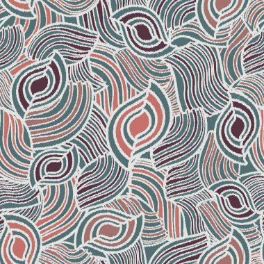 Geometrik şekilleri ve karmaşık çizgileri olan kusursuz soyut desen