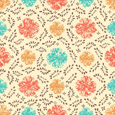 Çiçek süsüsüyle kusursuz soyut desen