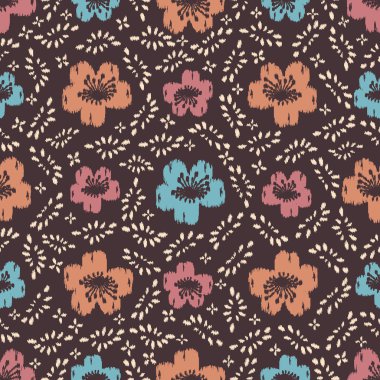 Çiçek süsüsüyle kusursuz soyut desen