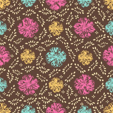 Çiçek süsüsüyle kusursuz soyut desen