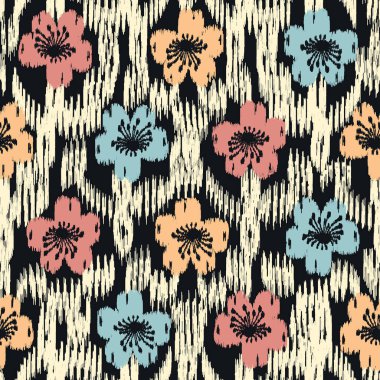 Çiçek süsüsüyle kusursuz soyut desen