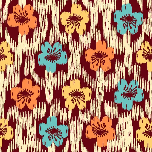 Modèle Abstrait Sans Couture Avec Ornement Floral — Image vectorielle