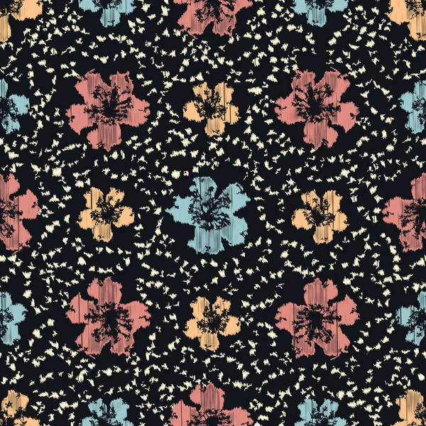 Modèle Abstrait Sans Couture Avec Ornement Floral — Image vectorielle