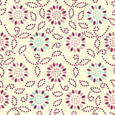 Çiçek süsüsüyle kusursuz soyut desen