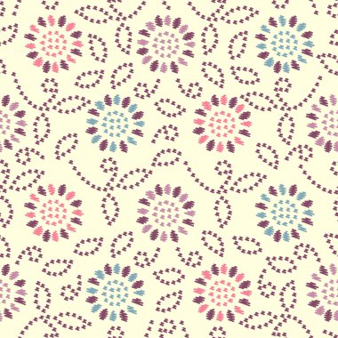 Çiçek süsüsüyle kusursuz soyut desen