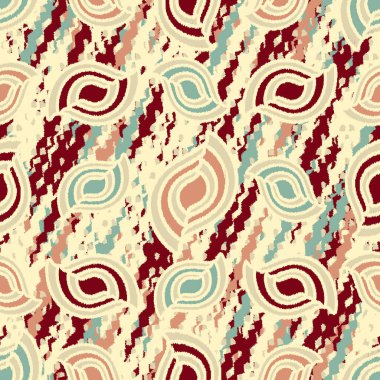 Geometrik şekillerin ve dağınık çizgilerin görüntüsüne sahip kusursuz soyut desen