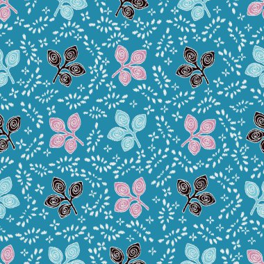 Yaprak süsü ile kusursuz soyut desen