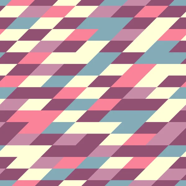 抽象色の四角形のセグメントを持つ幾何学的なシームレスパターン — ストックベクタ
